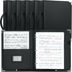 6 Pcs Music Folder 13.5"' x 10.5"' PU Leather Music Binder Choir Folder, 3 Rings